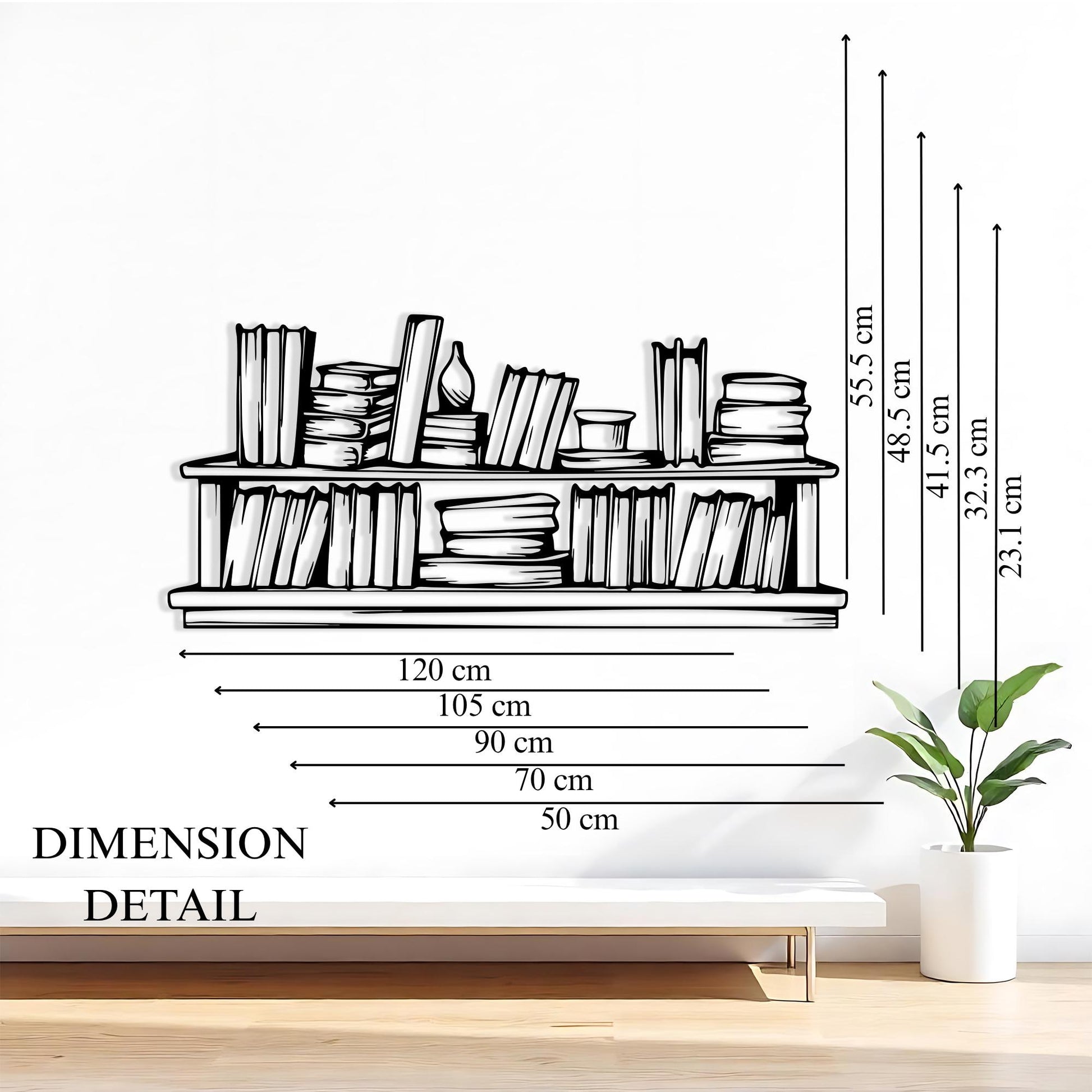 Bookshelf Decor, Metal Wall Art, Home Decor For Living Room, Unique Birthday Gift | Wallsignature