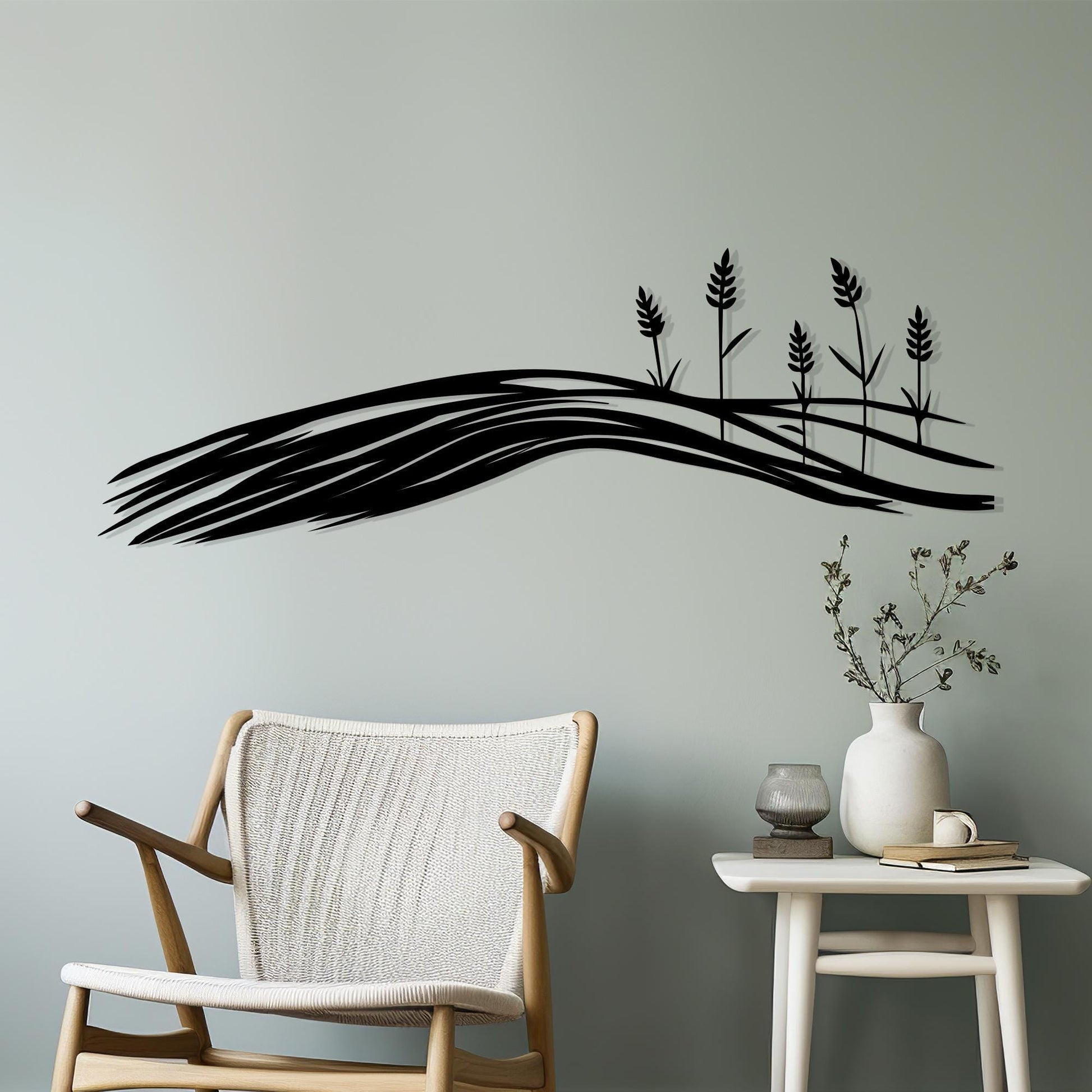 Wheat Field Metal Wall Art, Rustic Farmhouse Silhouette, Unique Birthday Gift | Wallsignature