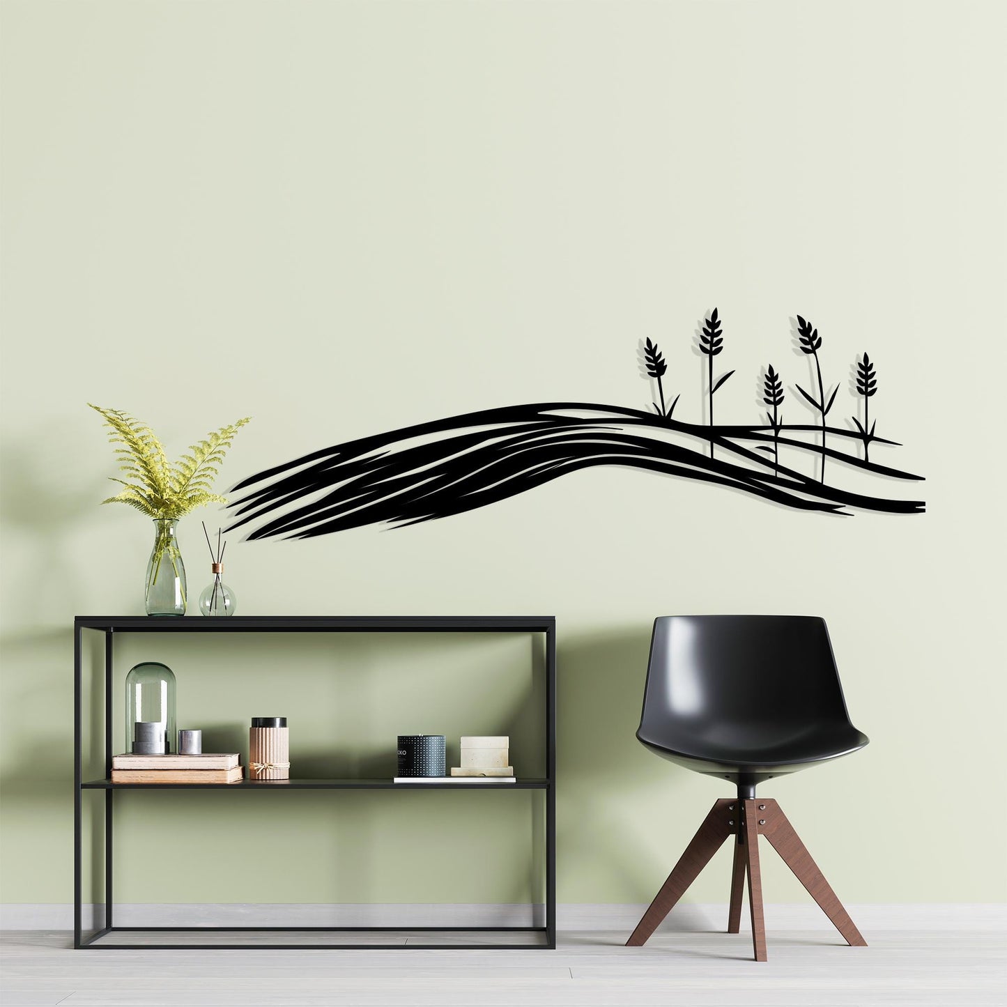 Wheat Field Metal Wall Art, Rustic Farmhouse Silhouette, Unique Birthday Gift | Wallsignature