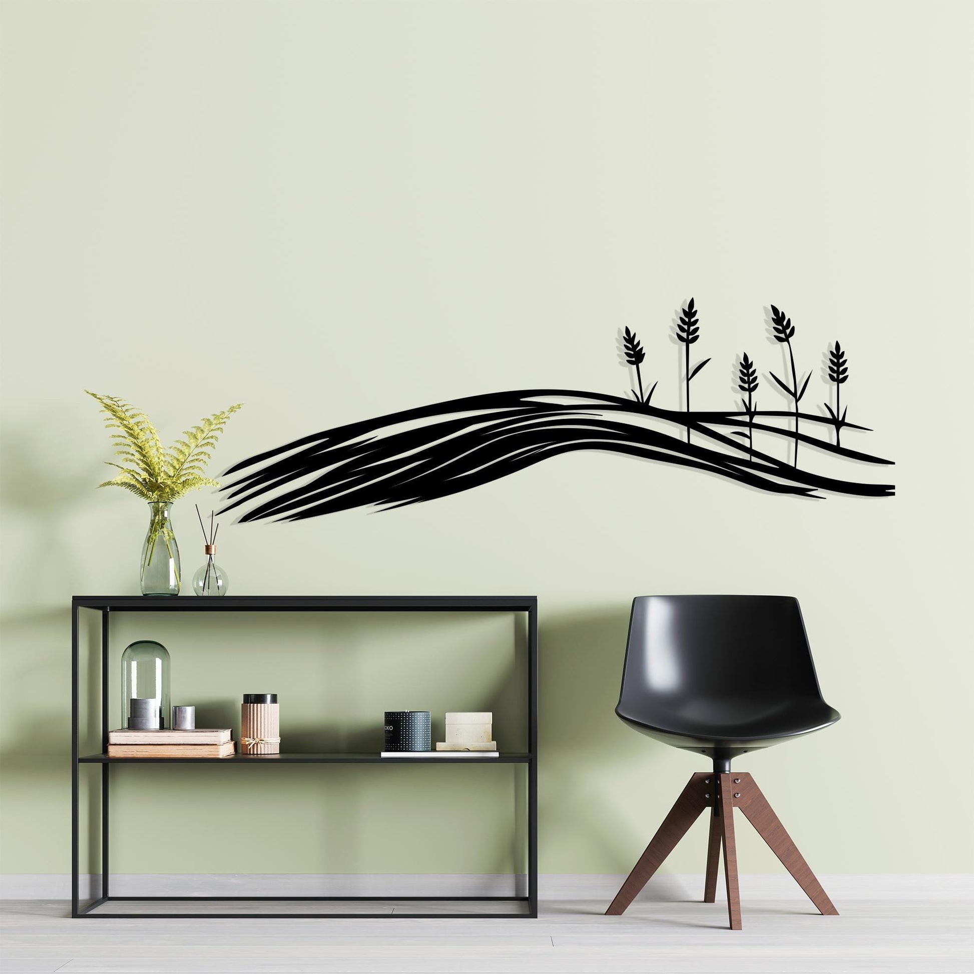 Wheat Field Metal Wall Art, Rustic Farmhouse Silhouette, Unique Birthday Gift | Wallsignature