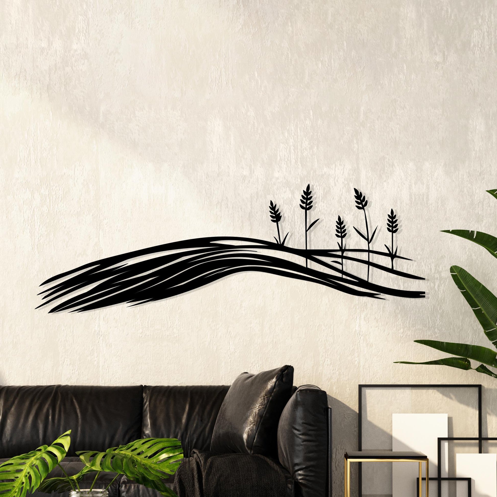 Wheat Field Metal Wall Art, Rustic Farmhouse Silhouette, Unique Birthday Gift | Wallsignature