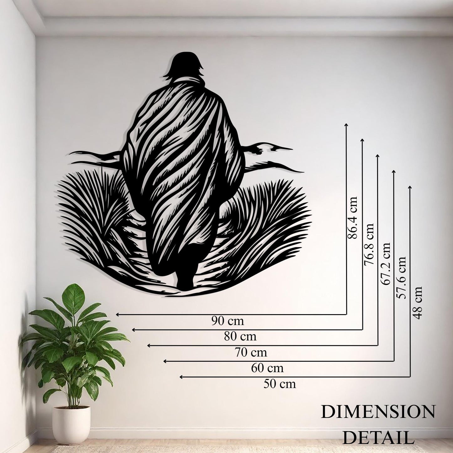 Walking Man Metal Wall Art, Rustic Modern Home Decor | Wallsignature