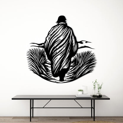 Walking Man Metal Wall Art – laser-cut steel wall decor