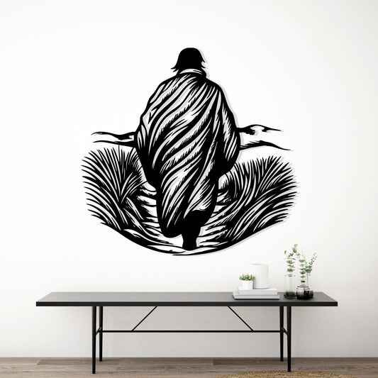 Walking Man Metal Wall Art, Rustic Modern Home Decor | Wallsignature