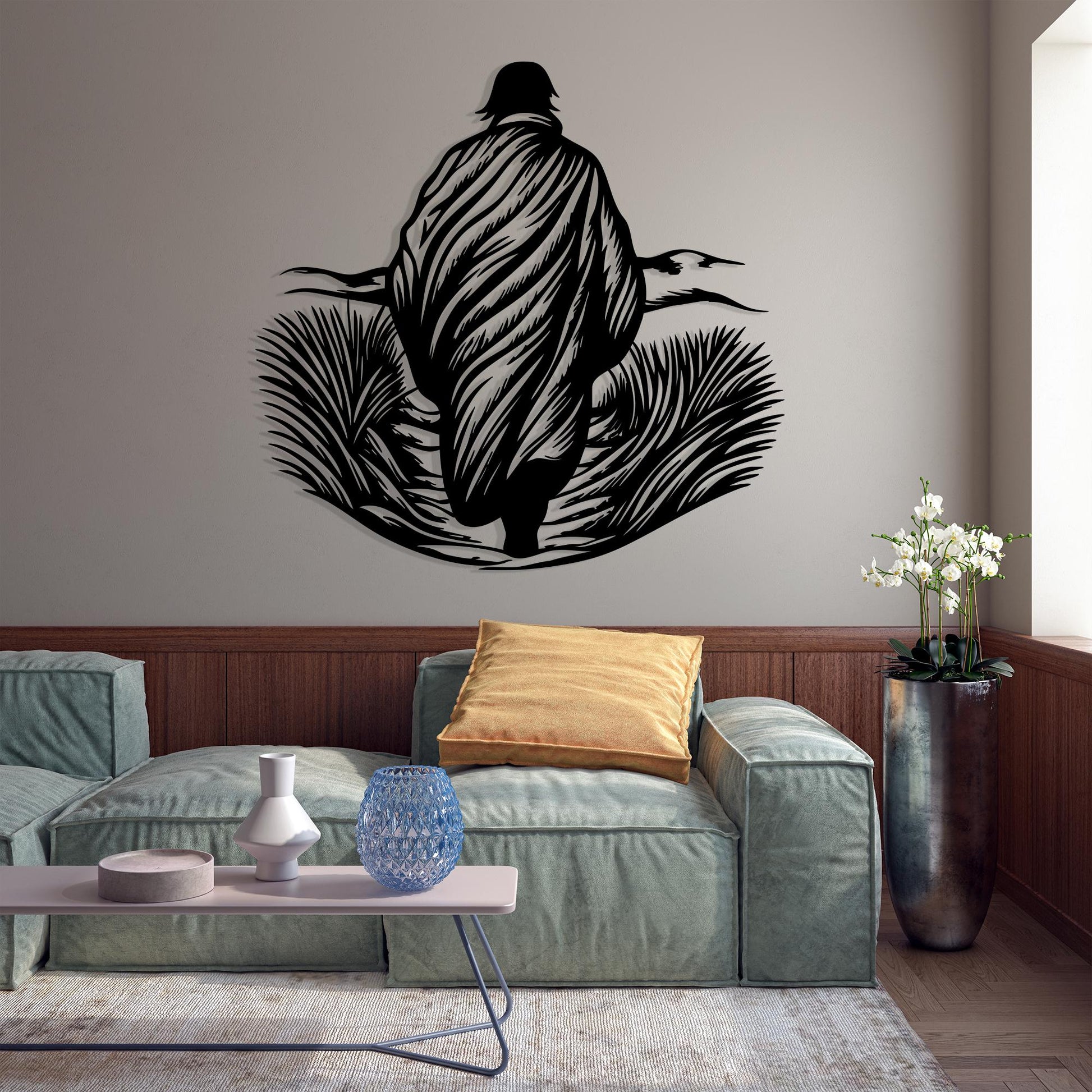Walking Man Metal Wall Art, Rustic Modern Home Decor | Wallsignature