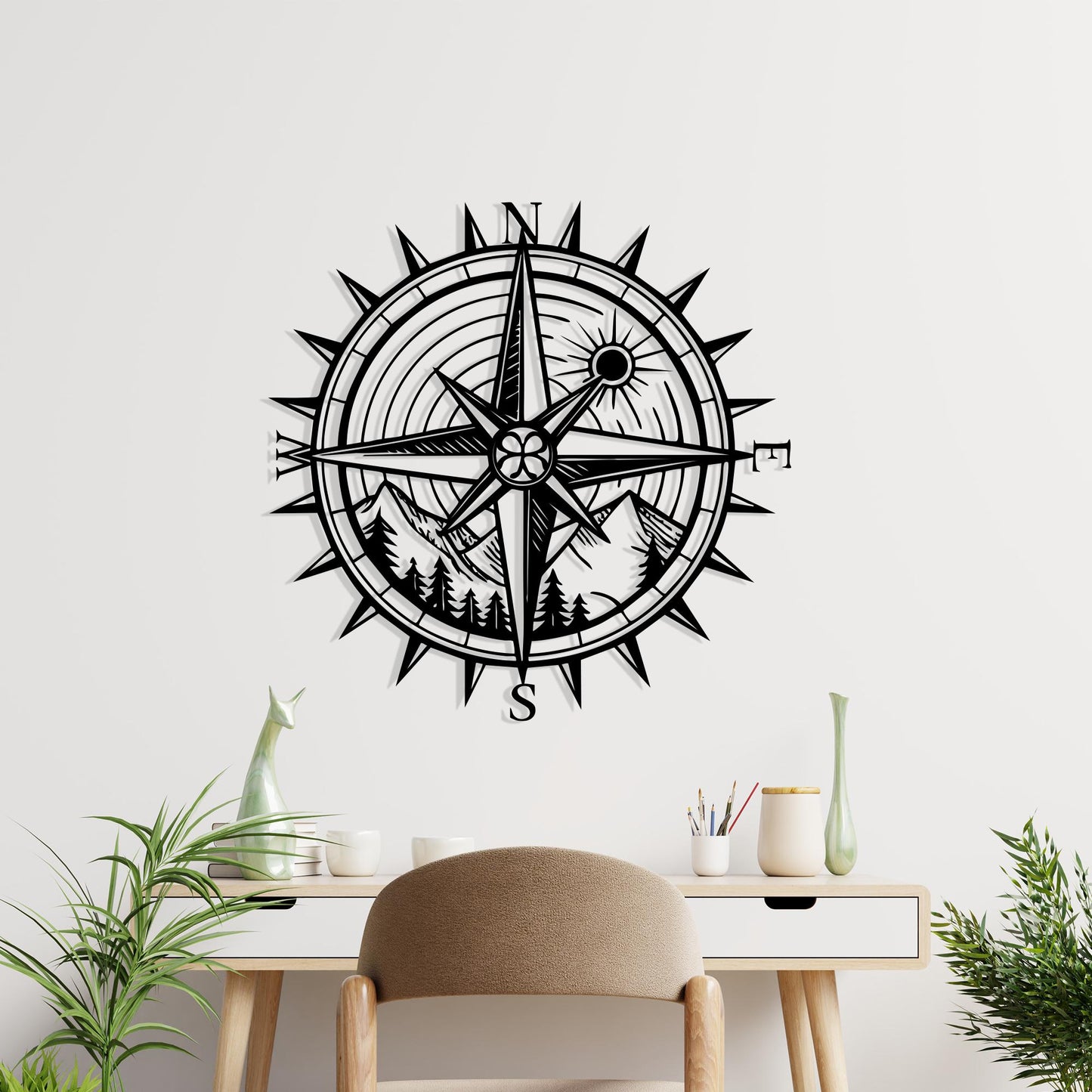 Compass Metal Wall Art colour options for the metal panel