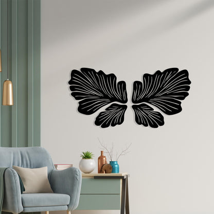 Metal Butterfly Wall Art shown on a living room wall