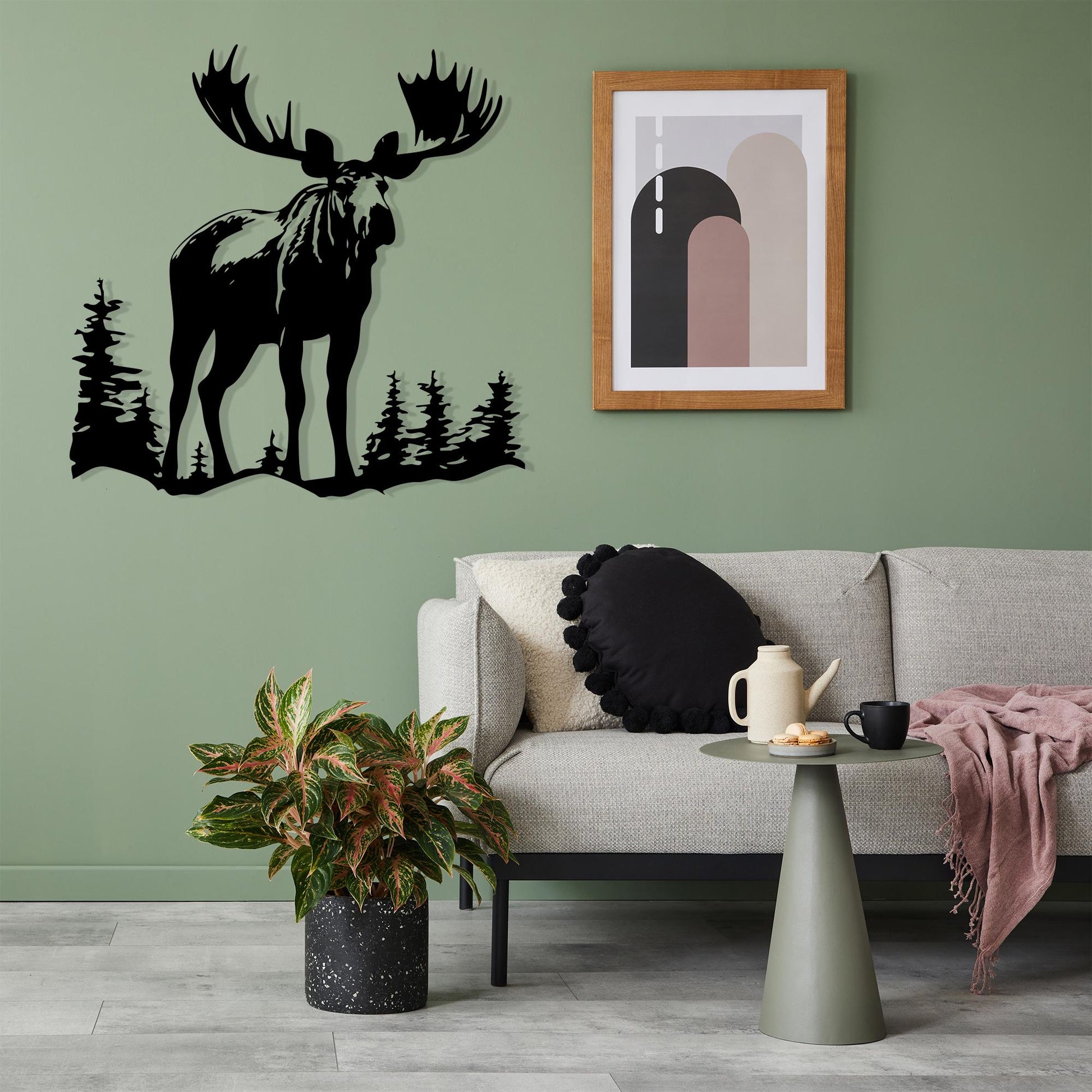 Moose Metal Wall Art hanging hardware and mounting detail