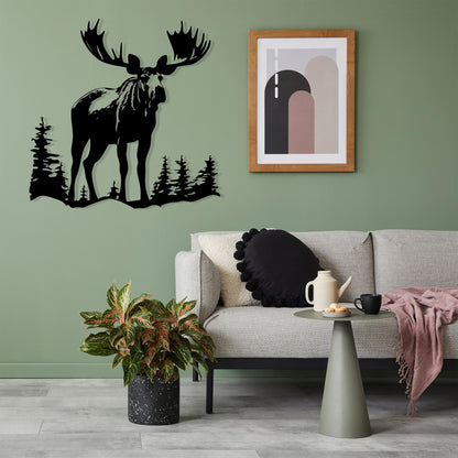 Moose Metal Wall Art hanging hardware and mounting detail