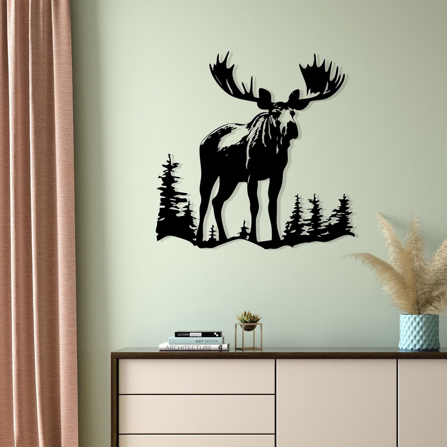 Moose Metal Wall Art bedroom interior styling