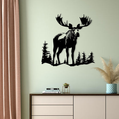 Moose Metal Wall Art bedroom interior styling