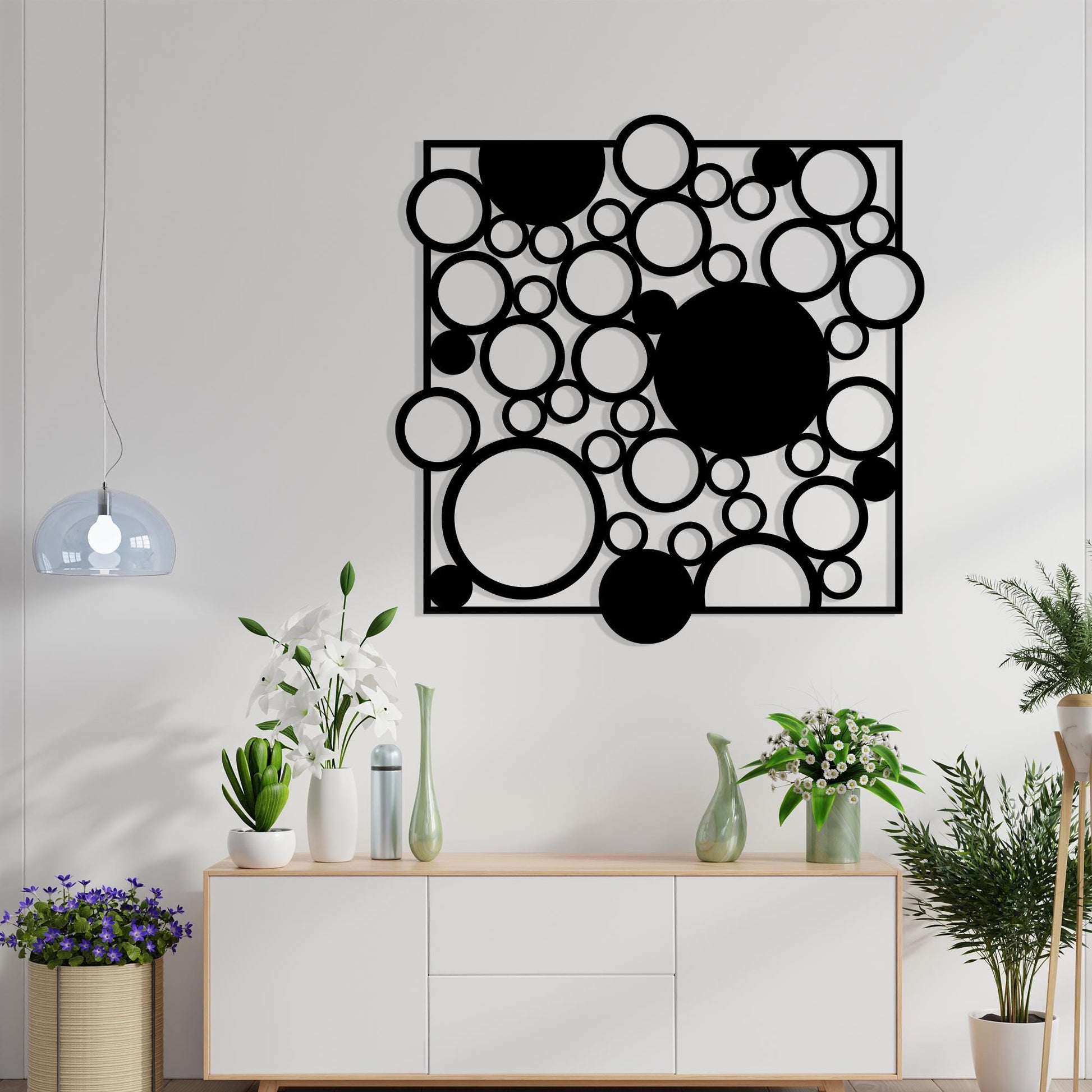 Geometric Circle Metal Wall Art, Modern Abstract Decor | Wallsignature