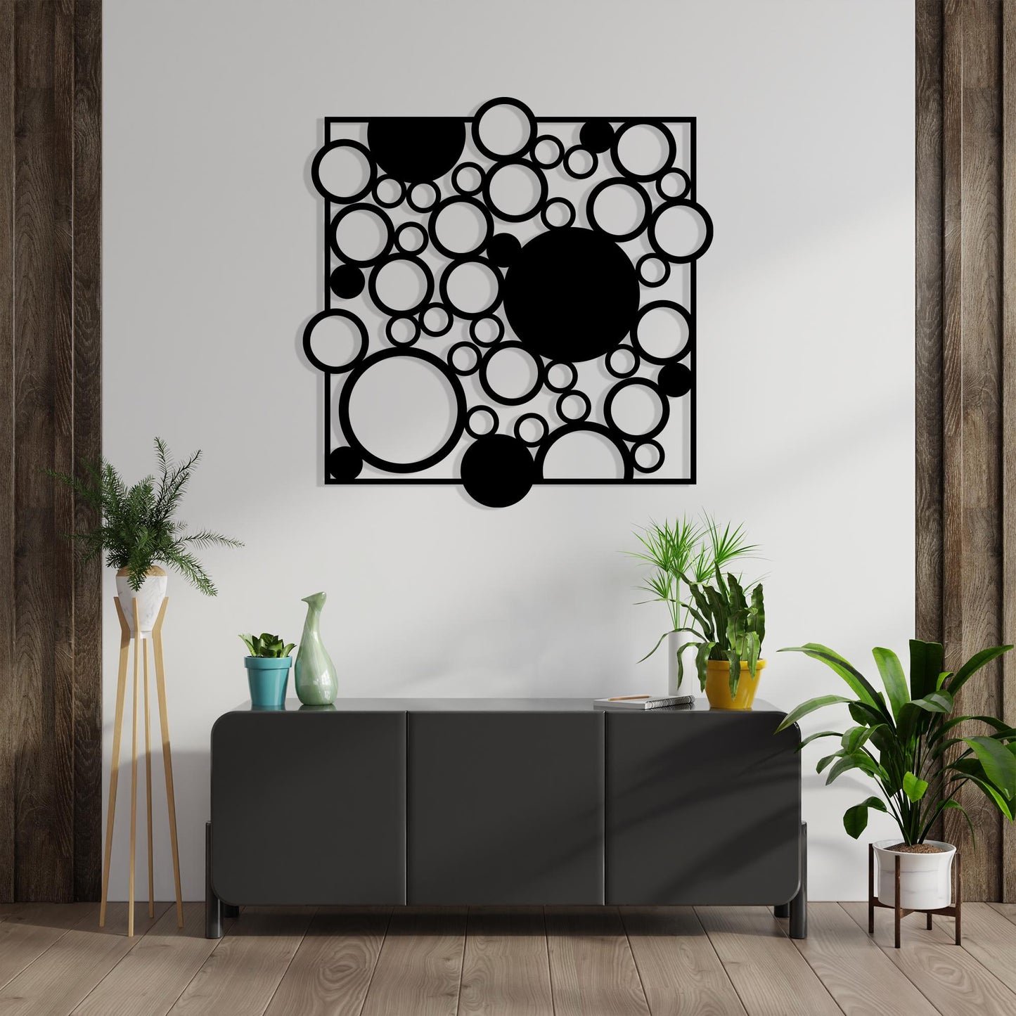 Geometric Circle Metal Wall Art bedroom interior styling