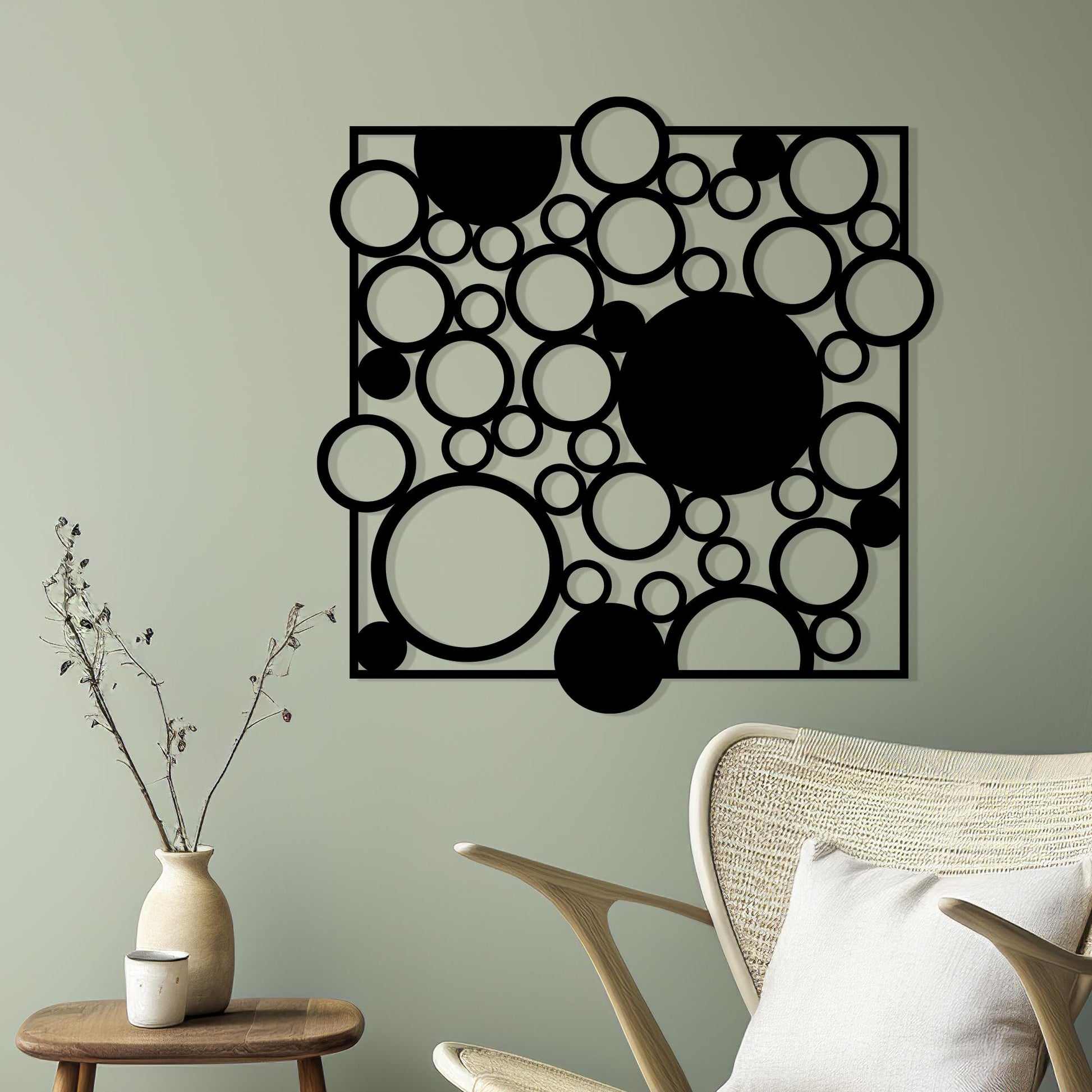 Geometric Circle Metal Wall Art, Modern Abstract Decor | Wallsignature