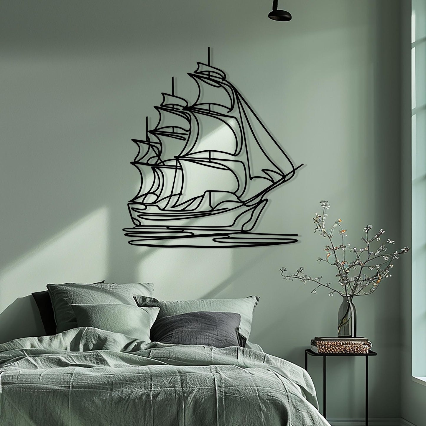 Minimalist Sailboat Metal Wall Art colour options for the metal panel