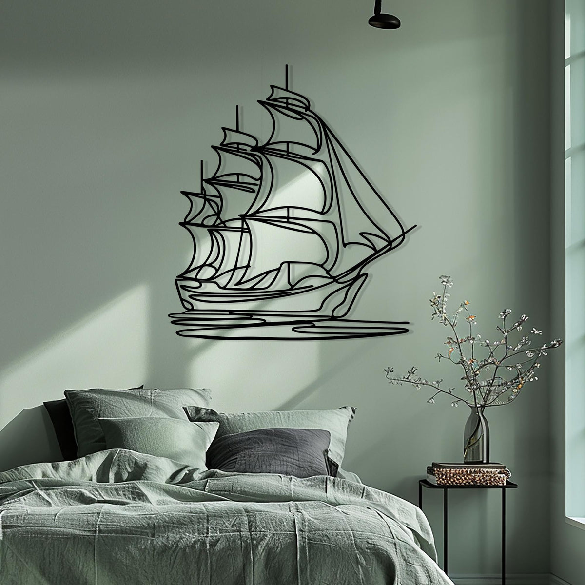 Minimalist Sailboat Metal Wall Art colour options for the metal panel