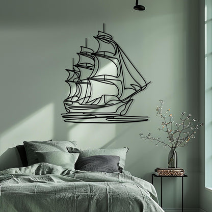 Minimalist Sailboat Metal Wall Art colour options for the metal panel