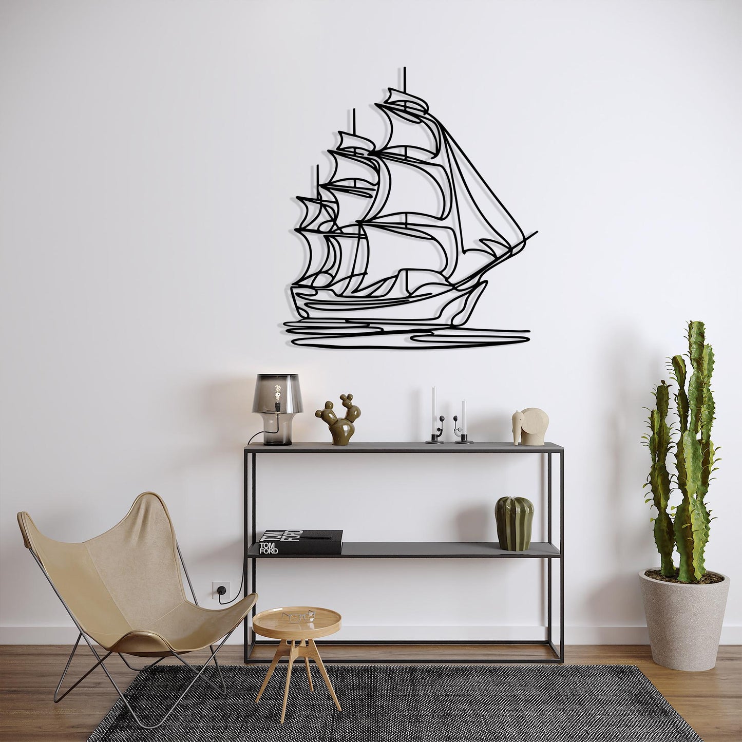 Minimalist Sailboat Metal Wall Art, Nautical Home Decor, Unique Birthday Gift | Wallsignature