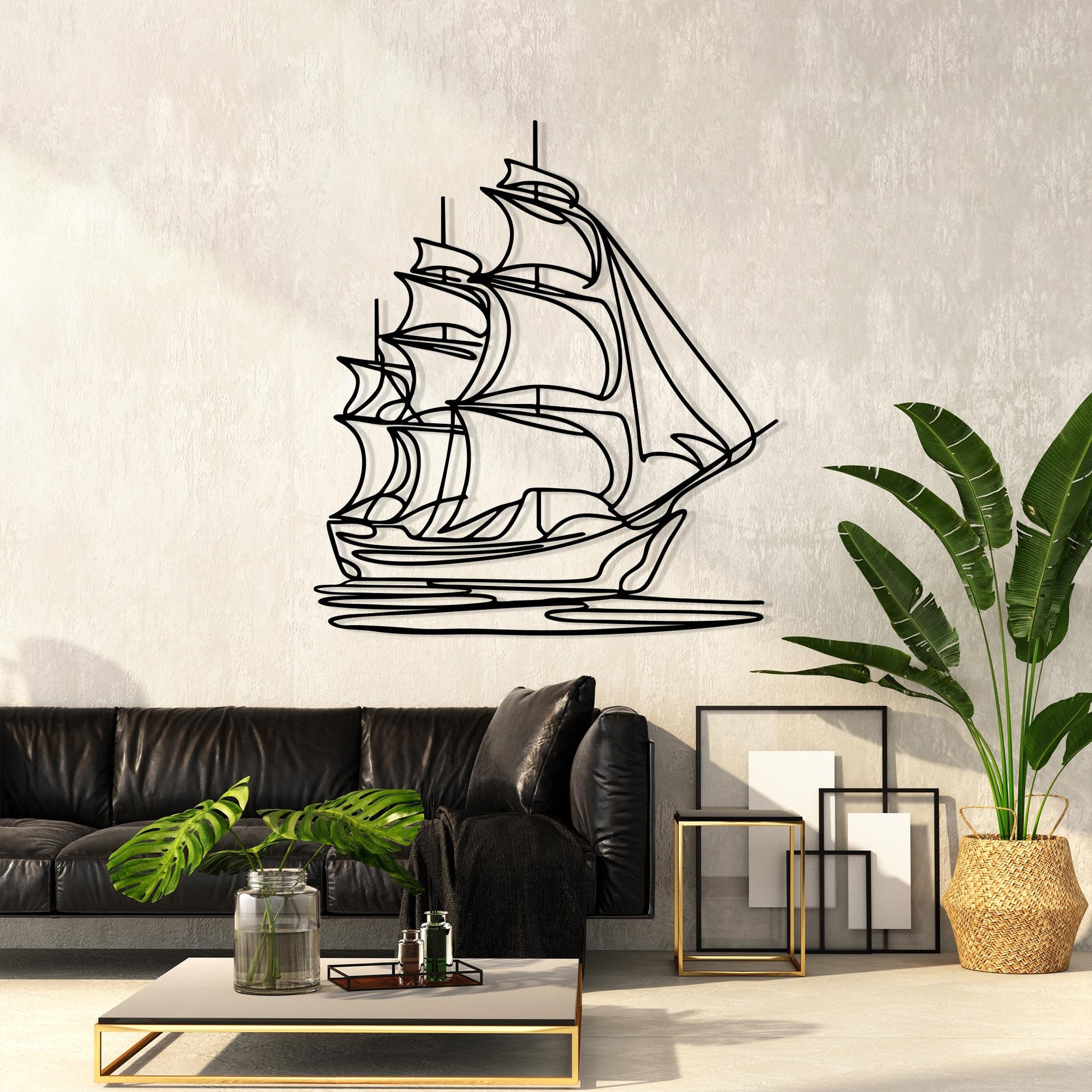 Minimalist Sailboat Metal Wall Art, Nautical Home Decor, Unique Birthday Gift | Wallsignature