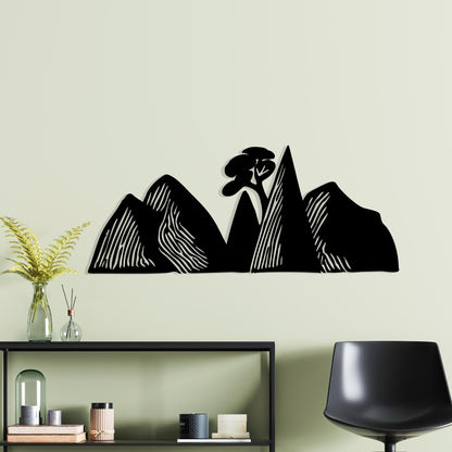 Mountain Metal Wall Art – laser-cut steel wall decor
