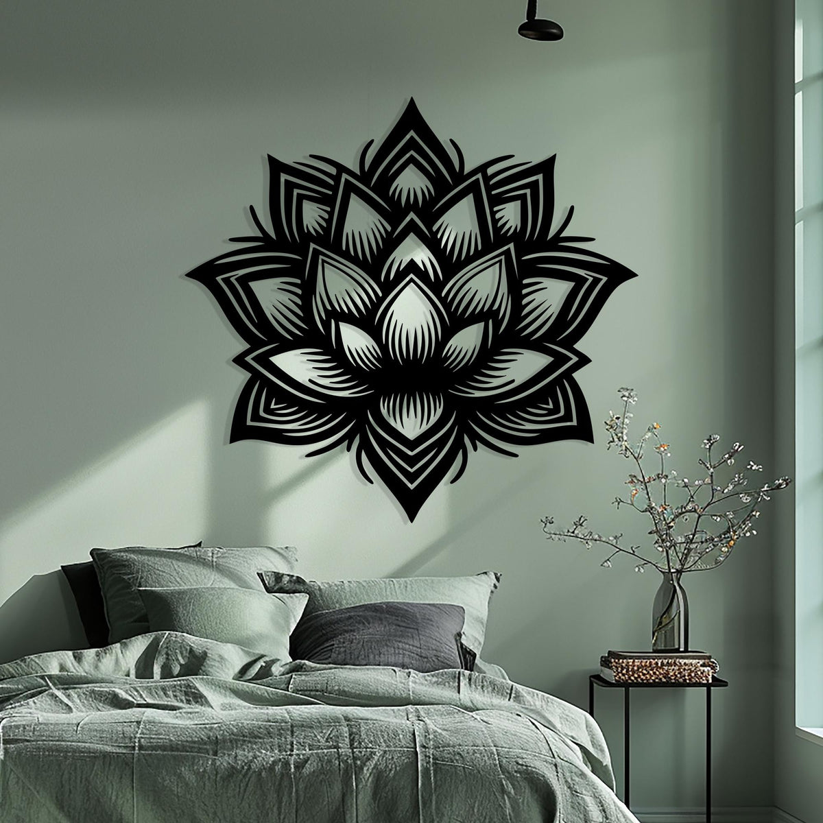 Lotus Flower Metal Wall Art colour options for the metal panel