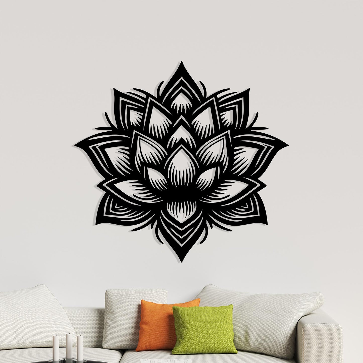 Lotus Flower Metal Wall Art bedroom interior styling