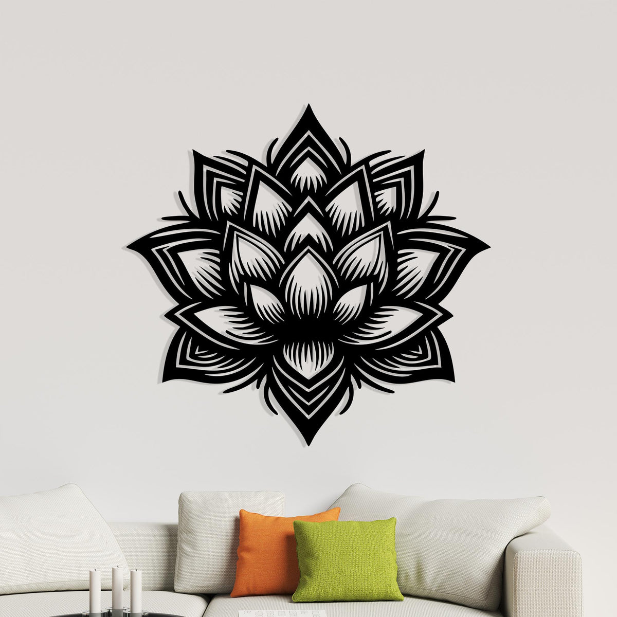 Lotus Flower Metal Wall Art bedroom interior styling