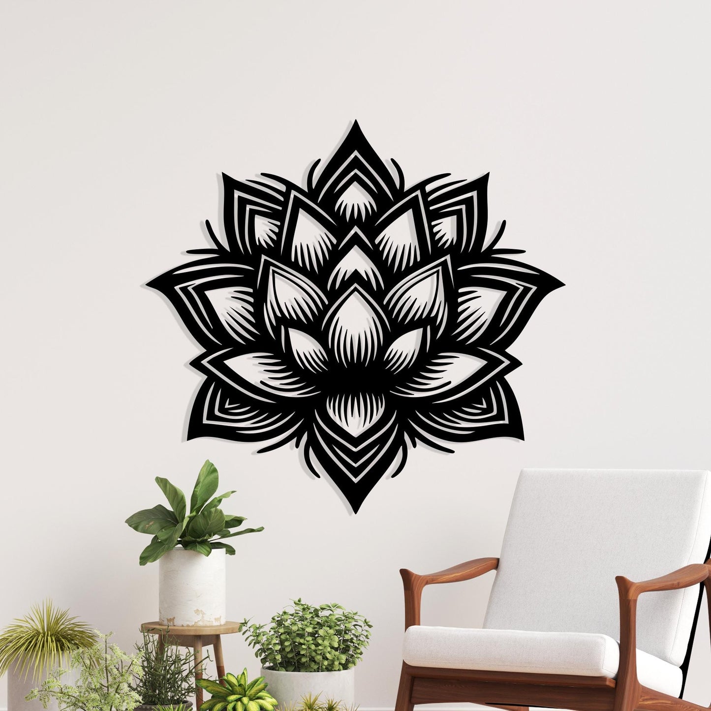 Lotus Flower Mandala Metal Wall Art – Zen Spiritual Decor | Wallsignature