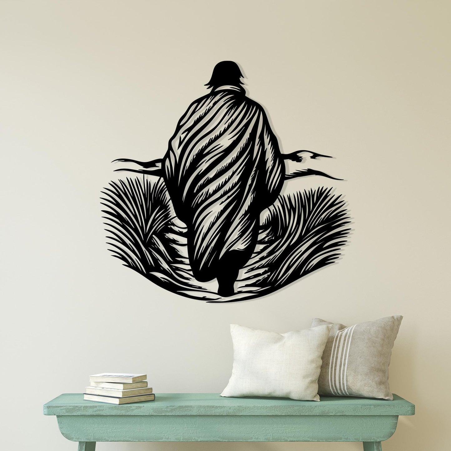 Walking Man Metal Wall Art, Rustic Modern Home Decor | Wallsignature