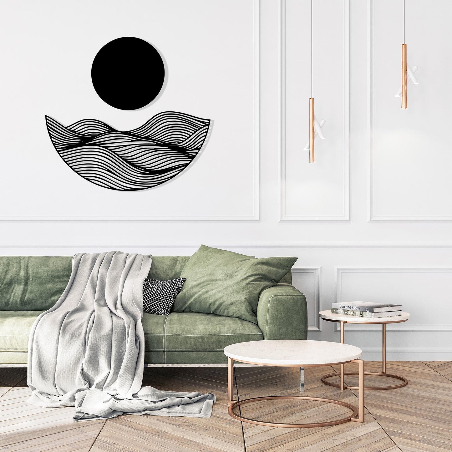 Metal Wall Art, Ocean Wave Sunset Decor, Minimalist Sea Scene, Modern Coastal Gift | Wallsignature