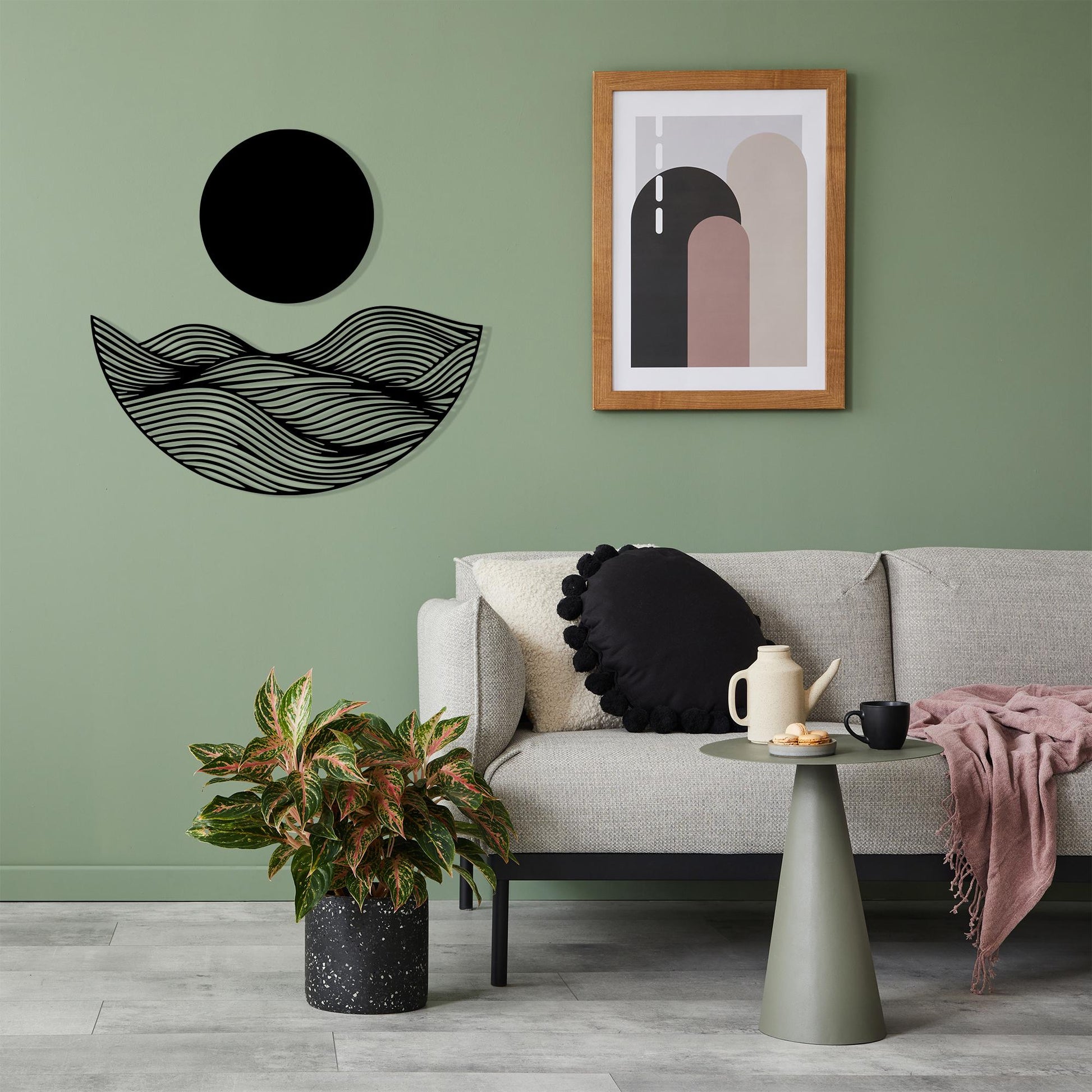 Metal Wall Art, Ocean Wave Sunset Decor, Minimalist Sea Scene, Modern Coastal Gift | Wallsignature
