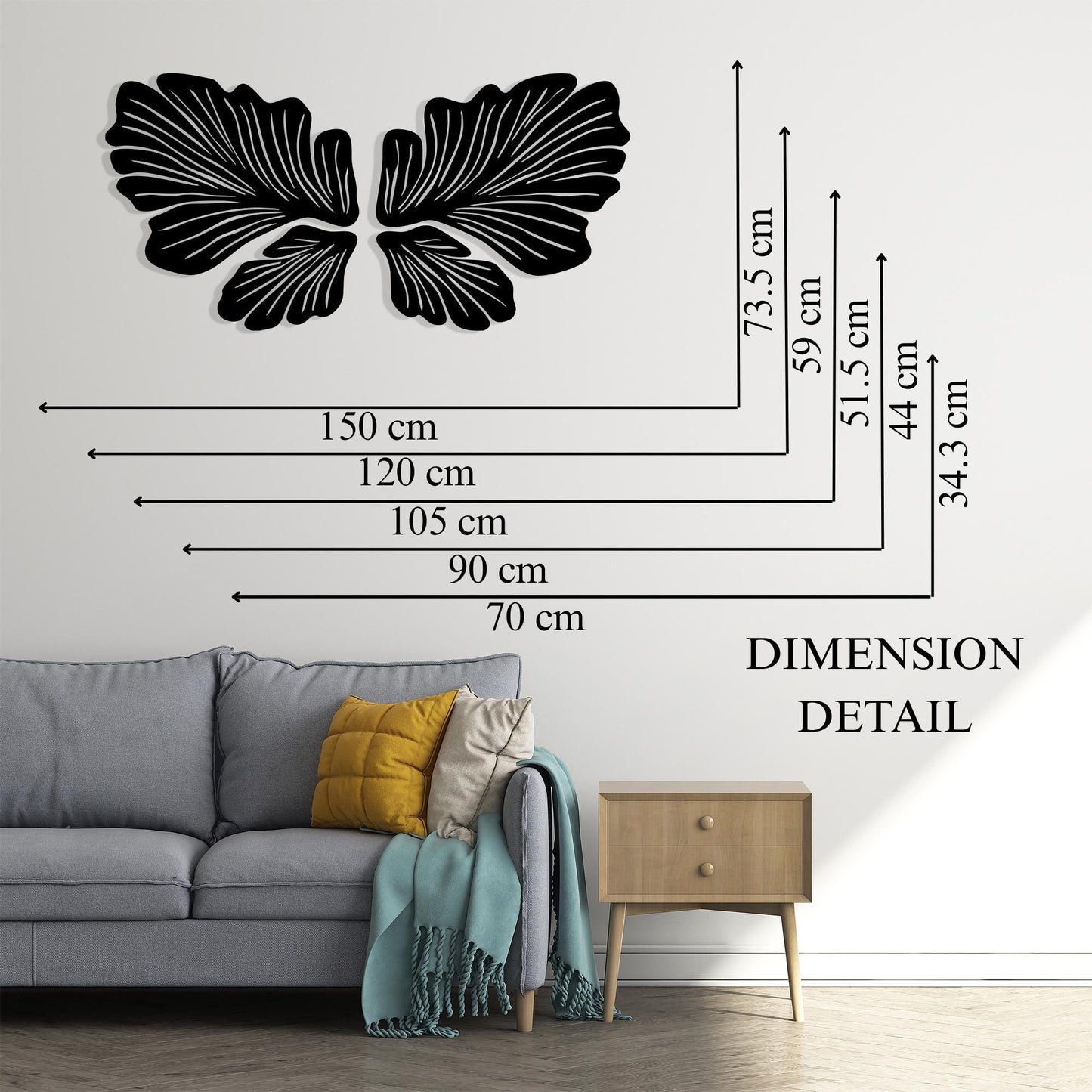 Metal Butterfly Wall Art, Angel Wings Decor, Boho Nature Sign, Large Gift | Wallsignature