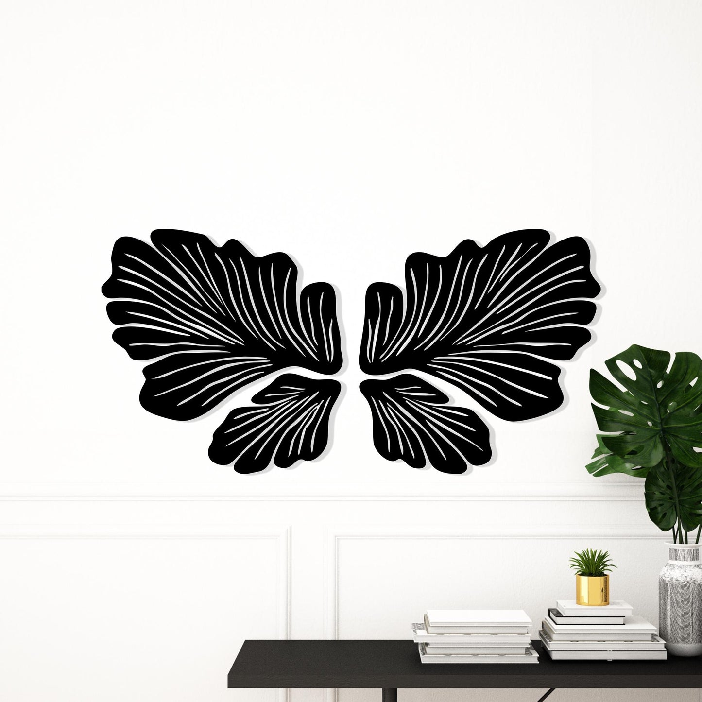Metal Butterfly Wall Art hanging hardware and mounting detail