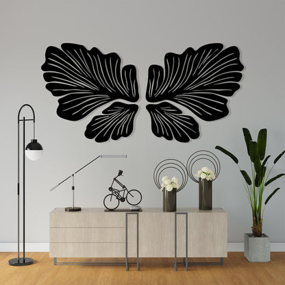 Metal Butterfly Wall Art size guide with dimensions in cm and inches