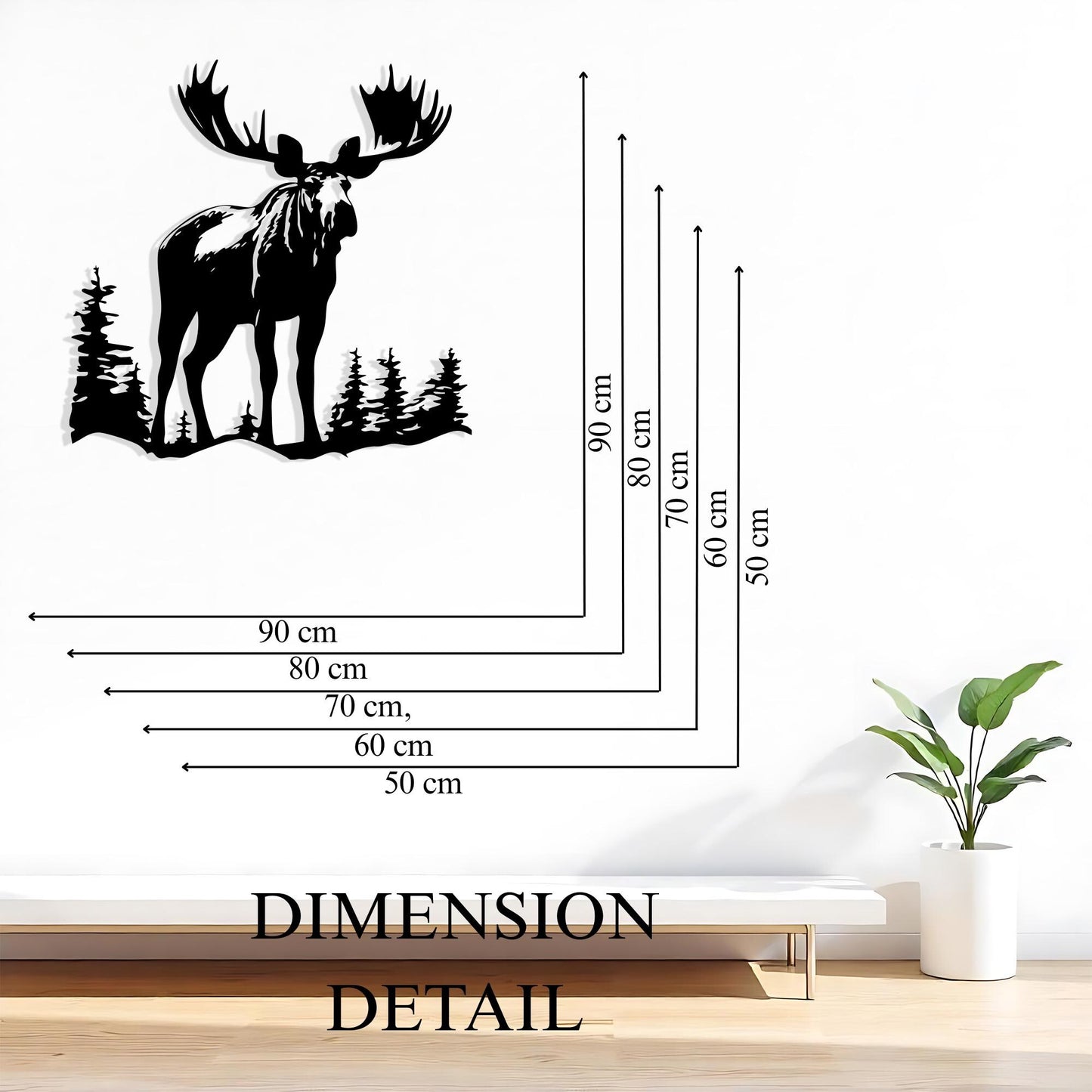 Moose Metal Wall Art, Rustic Cabin Decor, Forest Animal Silhouette | Wallsignature