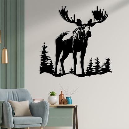 Moose Metal Wall Art detail of the metal edge
