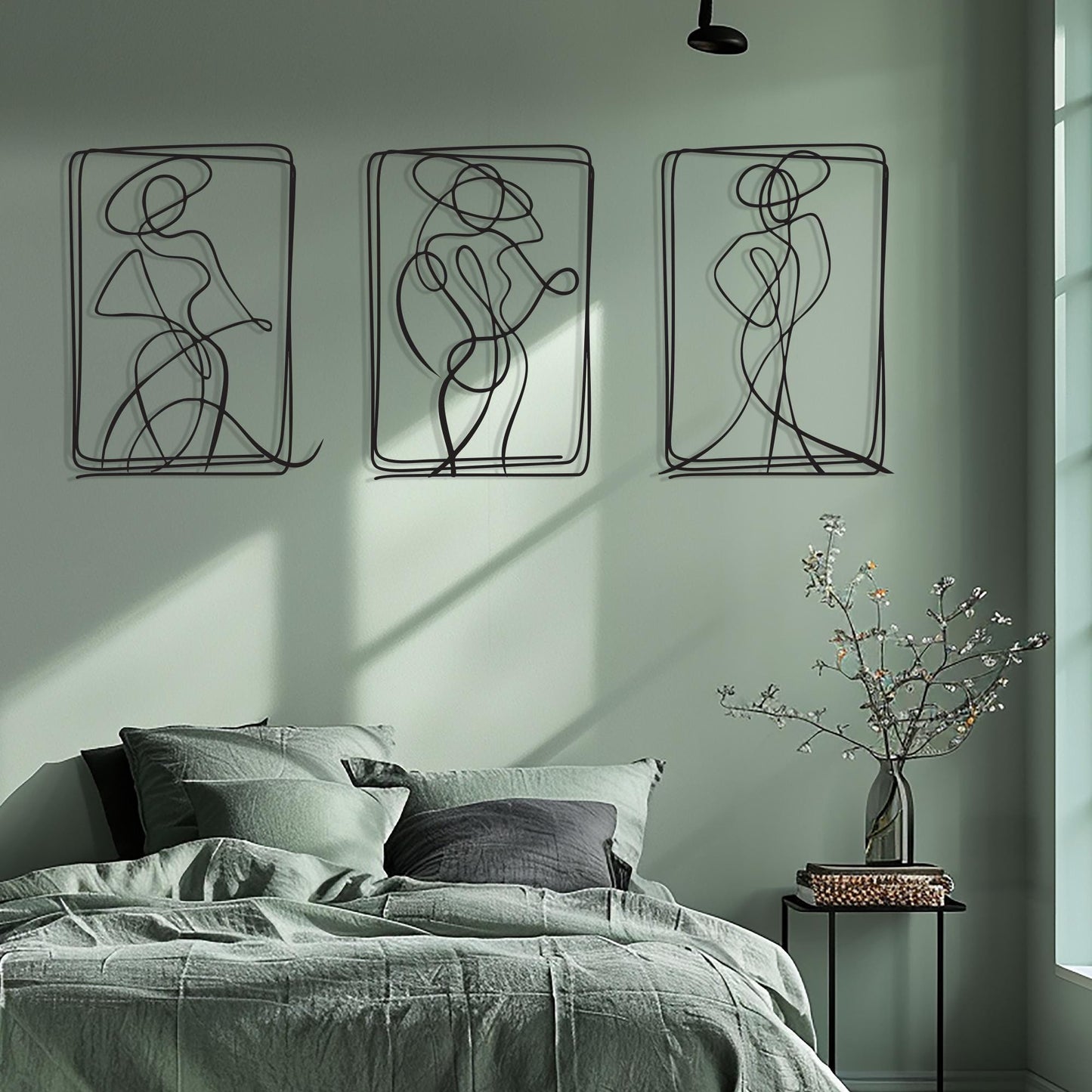 Set of 3 Metal Wall Art bedroom interior styling