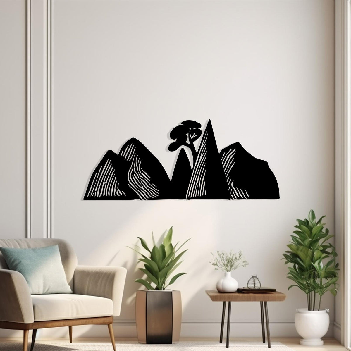 Mountain Metal Wall Art bedroom interior styling