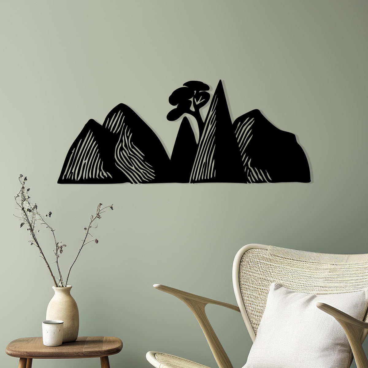 Mountain Metal Wall Art detail of the metal edge