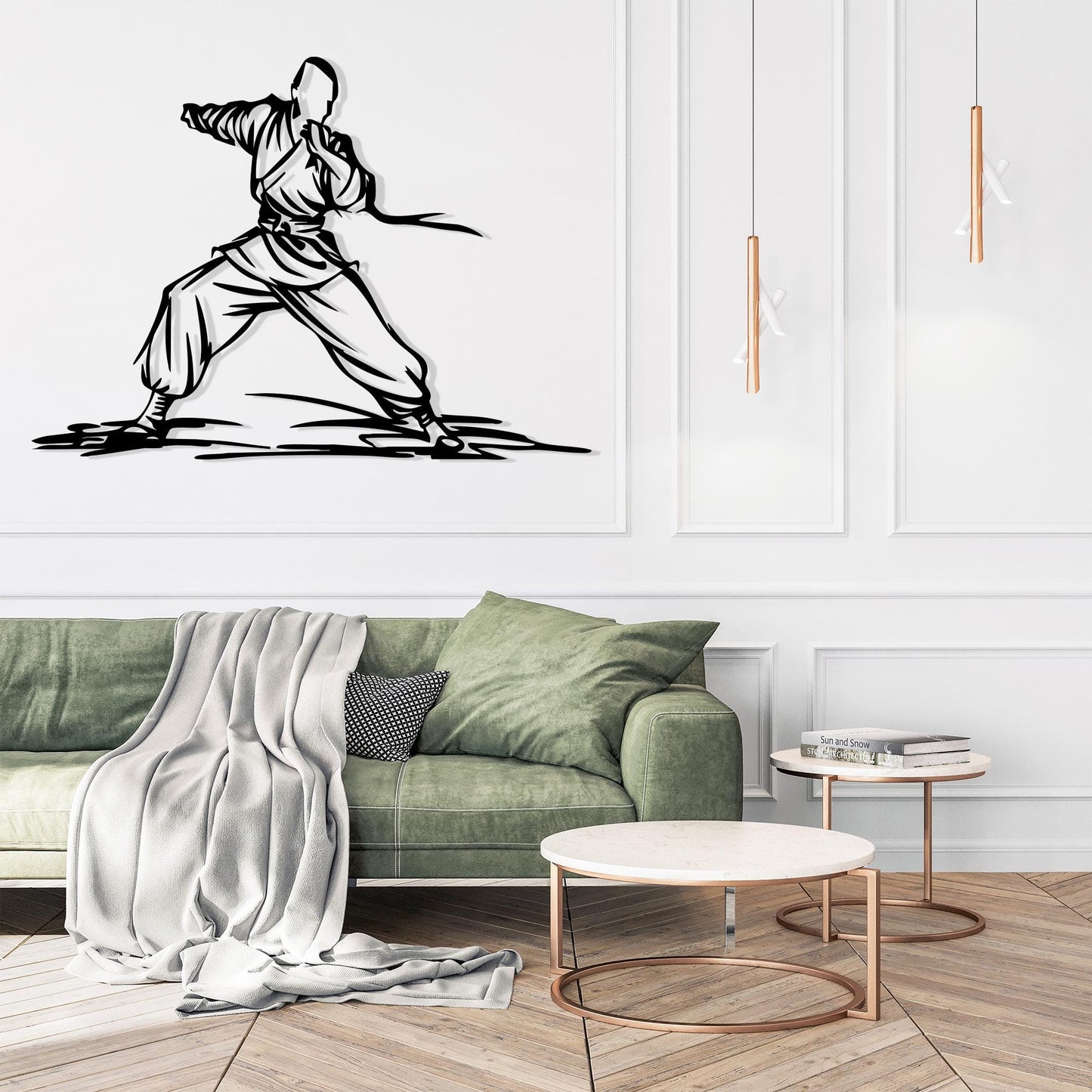 Karate Metal Wall Art hanging hardware and mounting detail