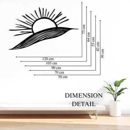 Sunrise Metal Wall Art styled above a sofa