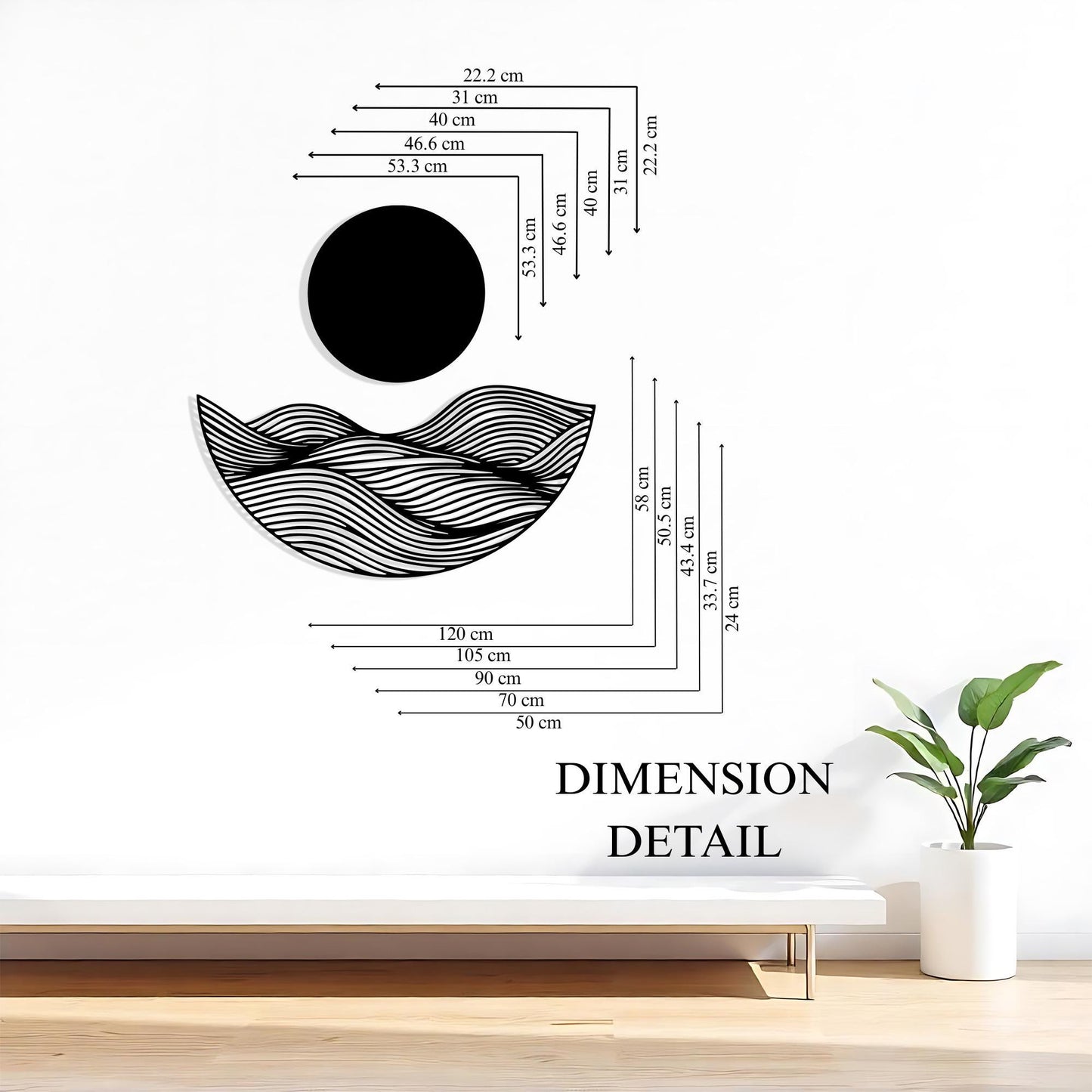 Metal Wall Art, Ocean Wave Sunset Decor, Minimalist Sea Scene, Modern Coastal Gift | Wallsignature