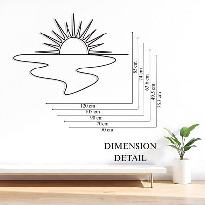 Sunrise Metal Wall Art size guide in cm and inches