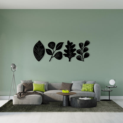 Minimalist Metal Leaf Wall Art Set of 4 colour options for the metal panel