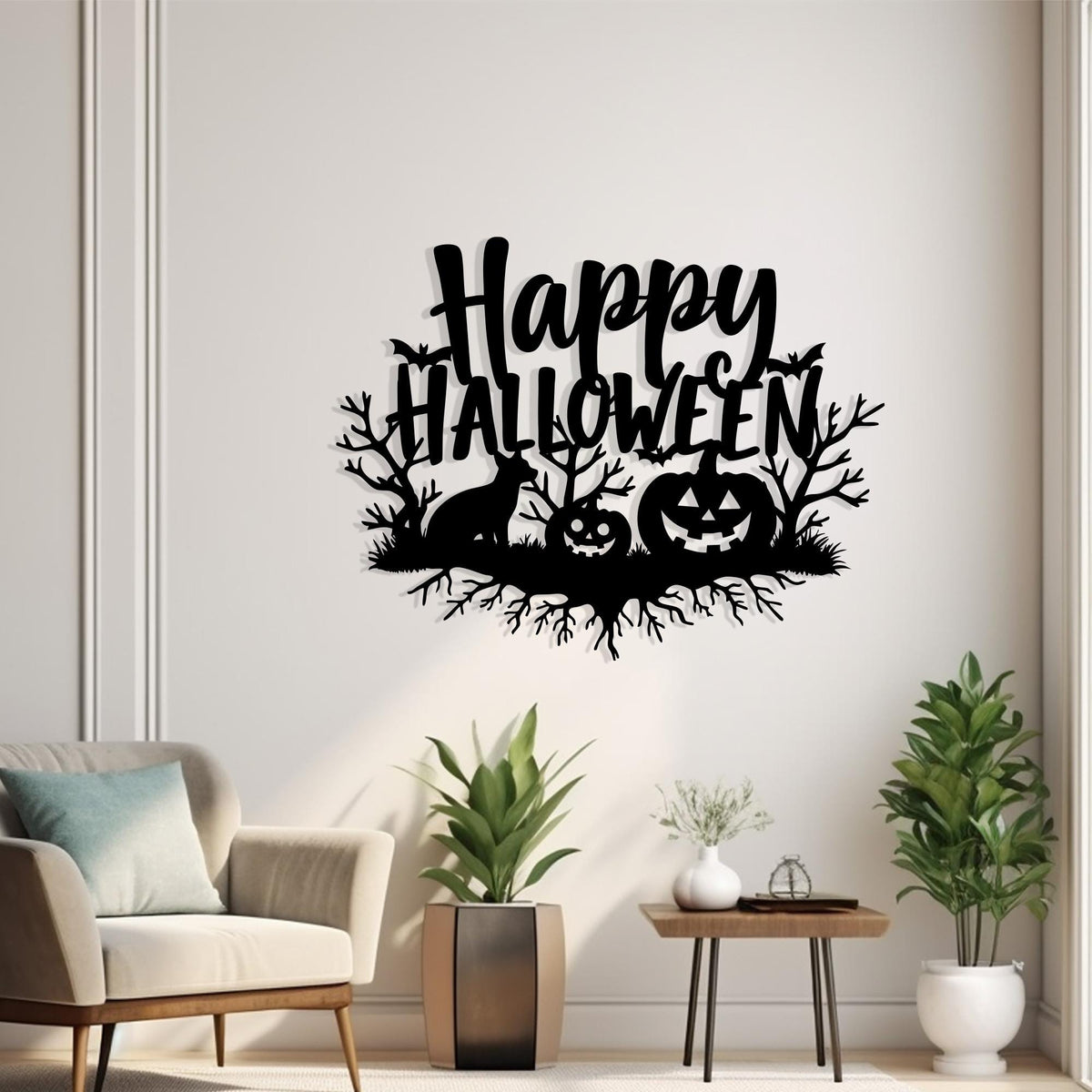 Happy Halloween Metal Wall Art colour options for the metal panel