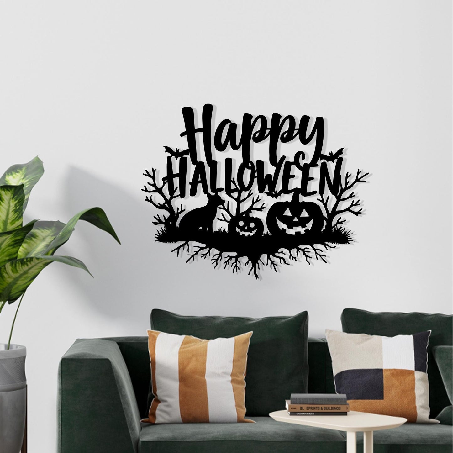 Happy Halloween Metal Wall Art bedroom interior styling