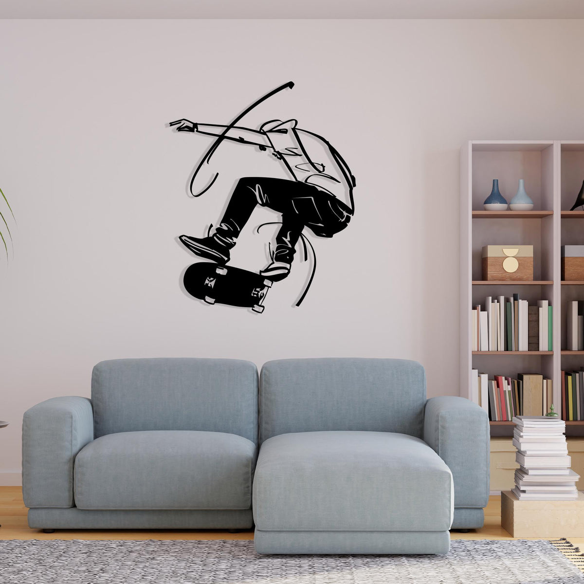 Skateboarder Metal Wall Art bedroom interior styling