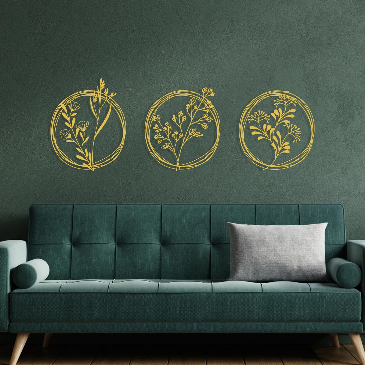 Metal Flower Wall Art Set, Modern Botanical Decor | Wallsignature