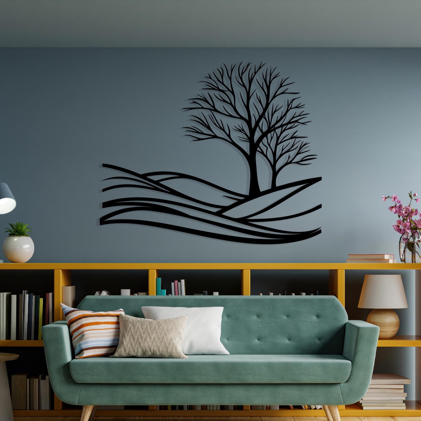 Minimalist Tree Metal Wall Art, Nature Inspired Line Decor, Unique Birthday Gift | Wallsignature