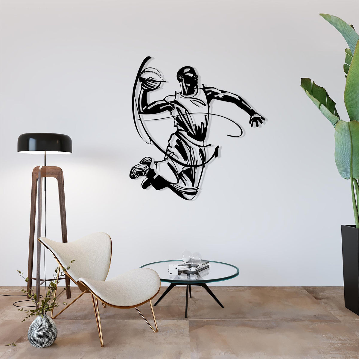Basketball Player Metal Wall Art colour options for the metal panel